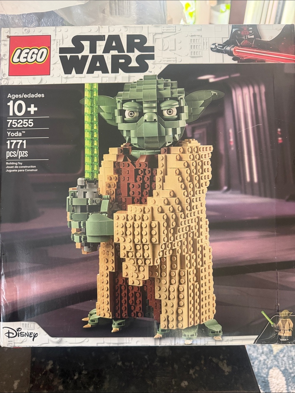 Lego Star Wars Yoda Figure Costume Display in Green and Tan